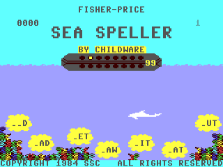 Sea Speller title screen for Commodore 64